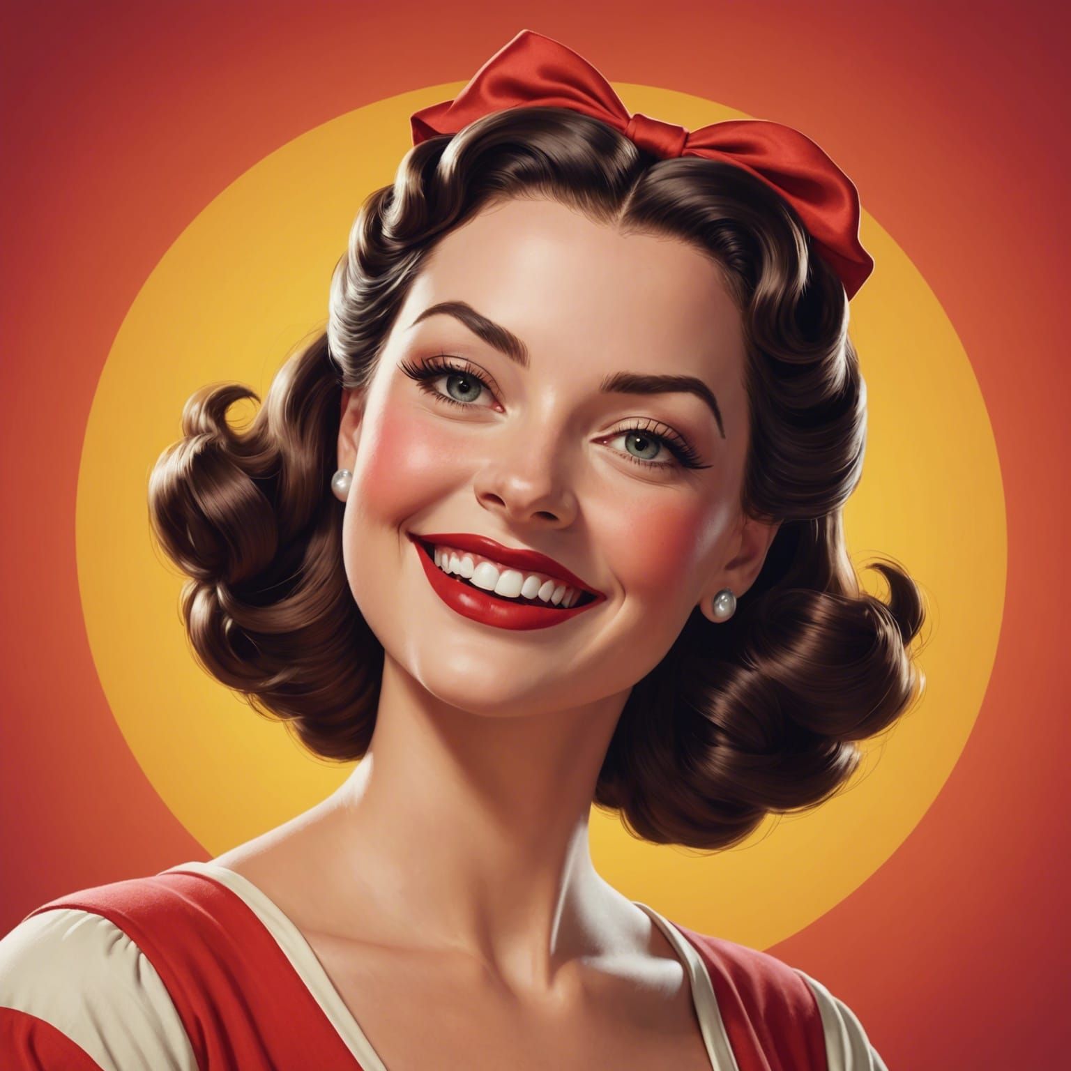 Happy Woman Portrait in 3D Digital Art Style