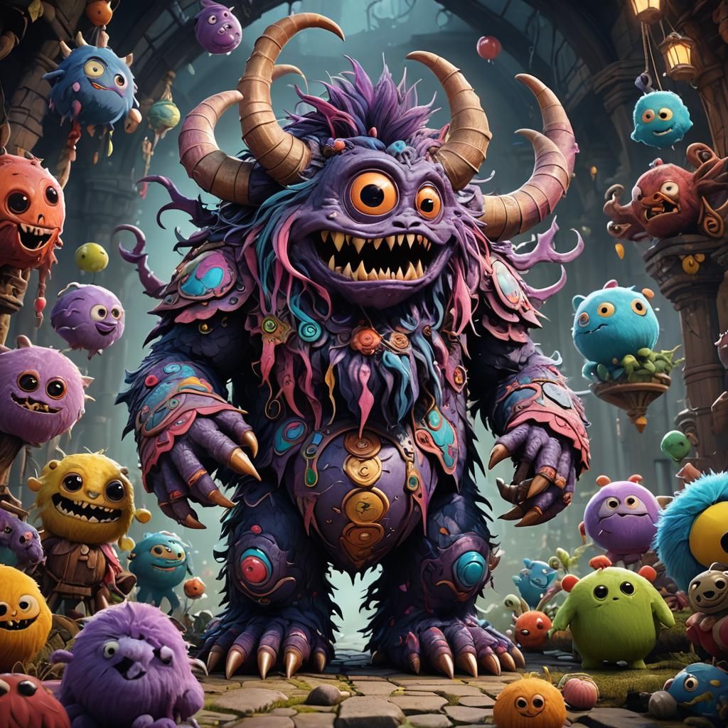 Cure Cuddly Monster of the Week: Detailed Matte Painting