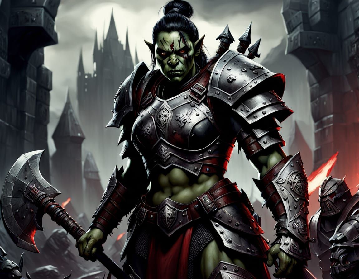 Dark Fantasy Orcess of Unyielding Fury