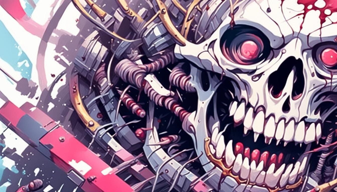 Surrealist Oil Painting of Chromo Teeth