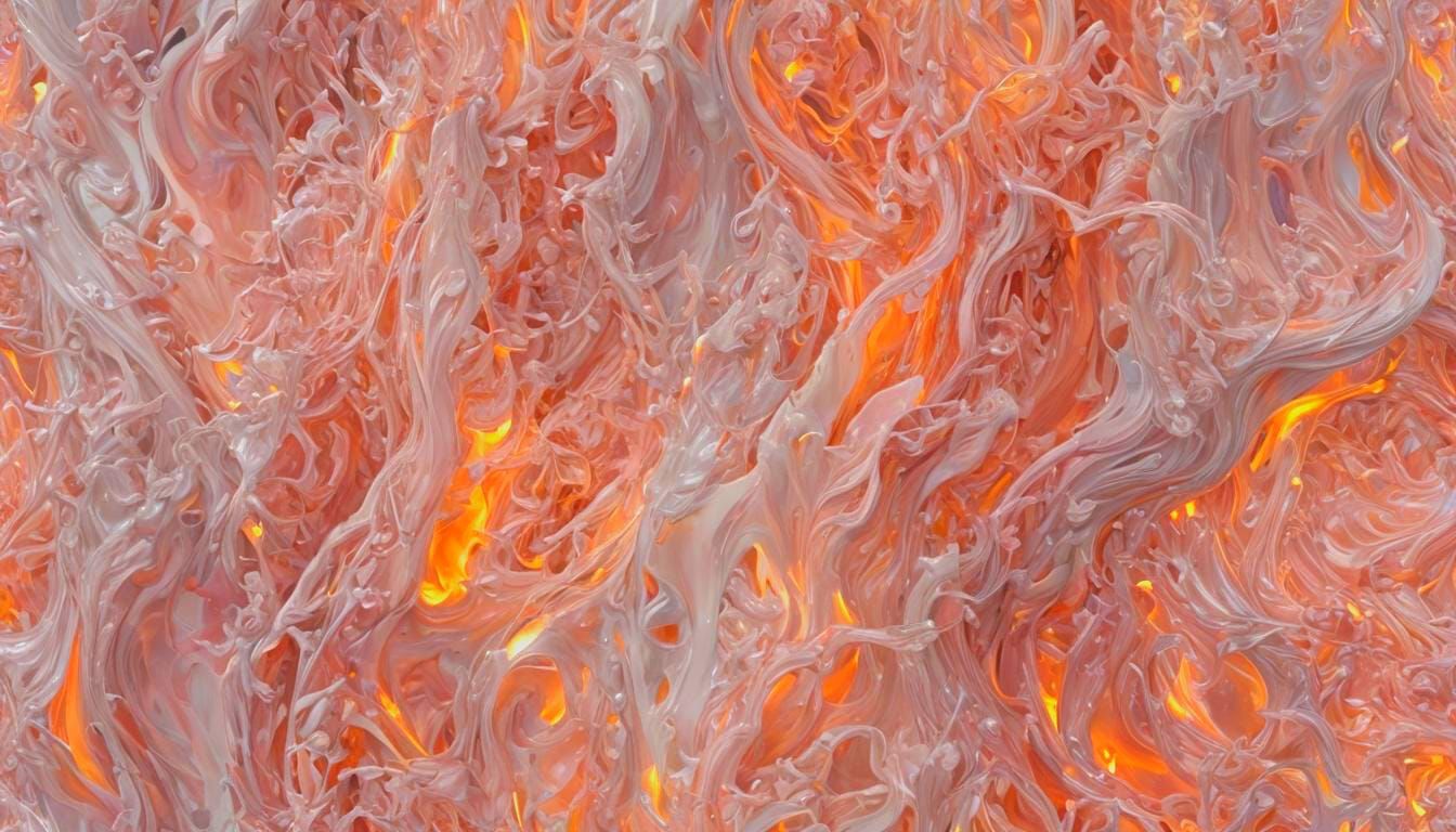 Translucent Fire Sculpture in Pop Art Impressionism