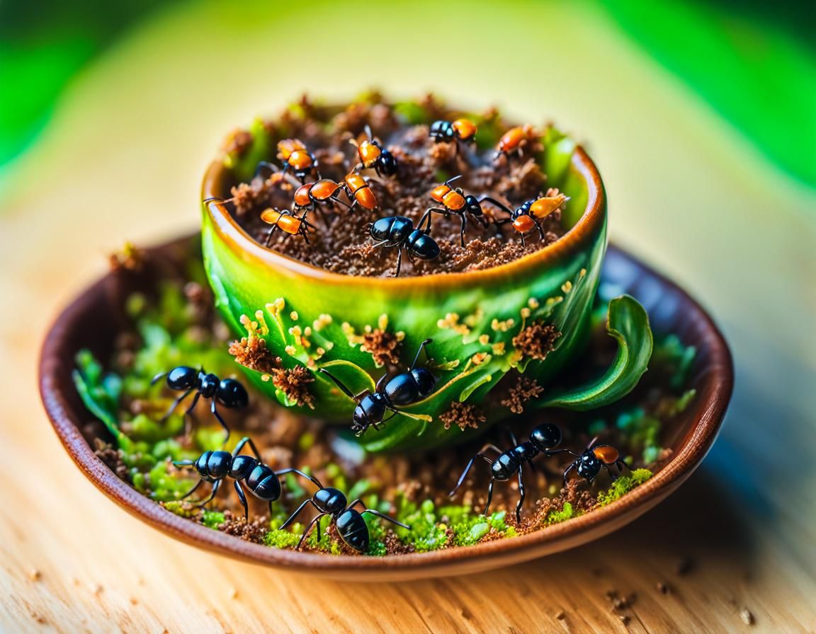 Teacup Anthill: Hyper-Realistic Microcosm Art