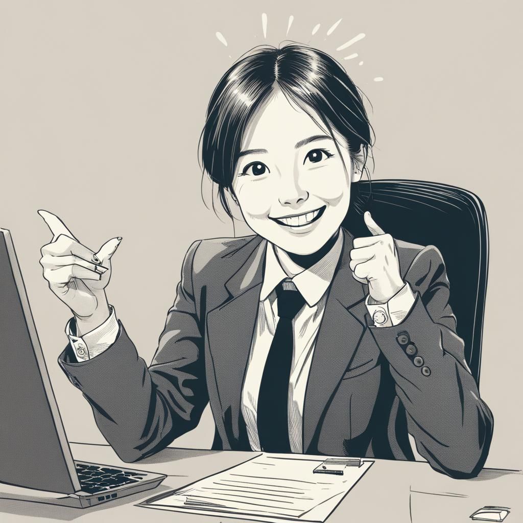 Energetic Office Lady at Work