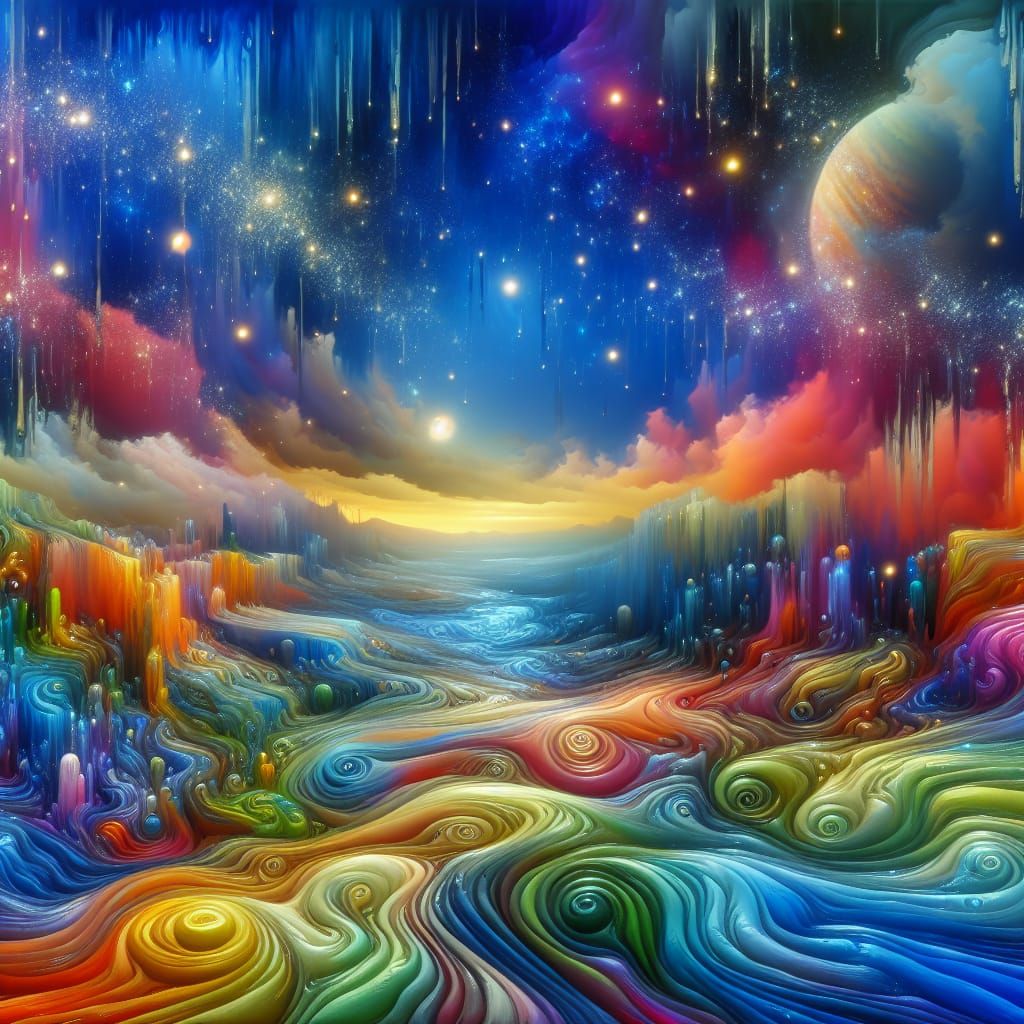 Surreal New Dimension Painted in Gouache