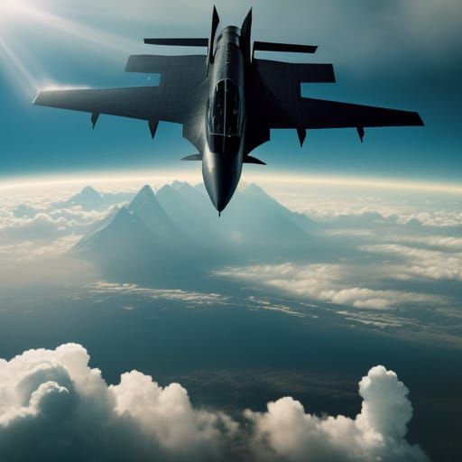 Epic SR-71 Film Still with Golden Hues and Lens Flare