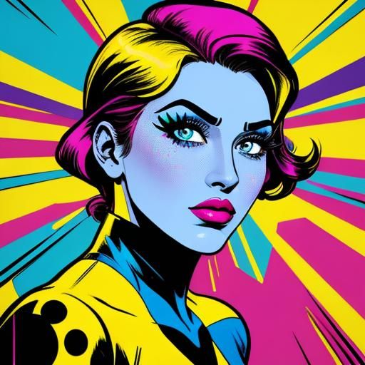 Pop Art Woman in Comic Book Style