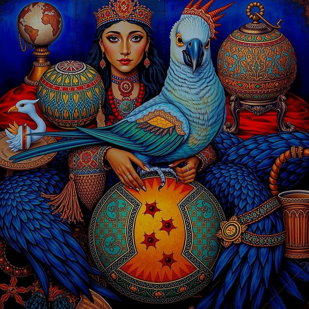 Cockatoo-Woman in the Surrealist Style of Max Ernst