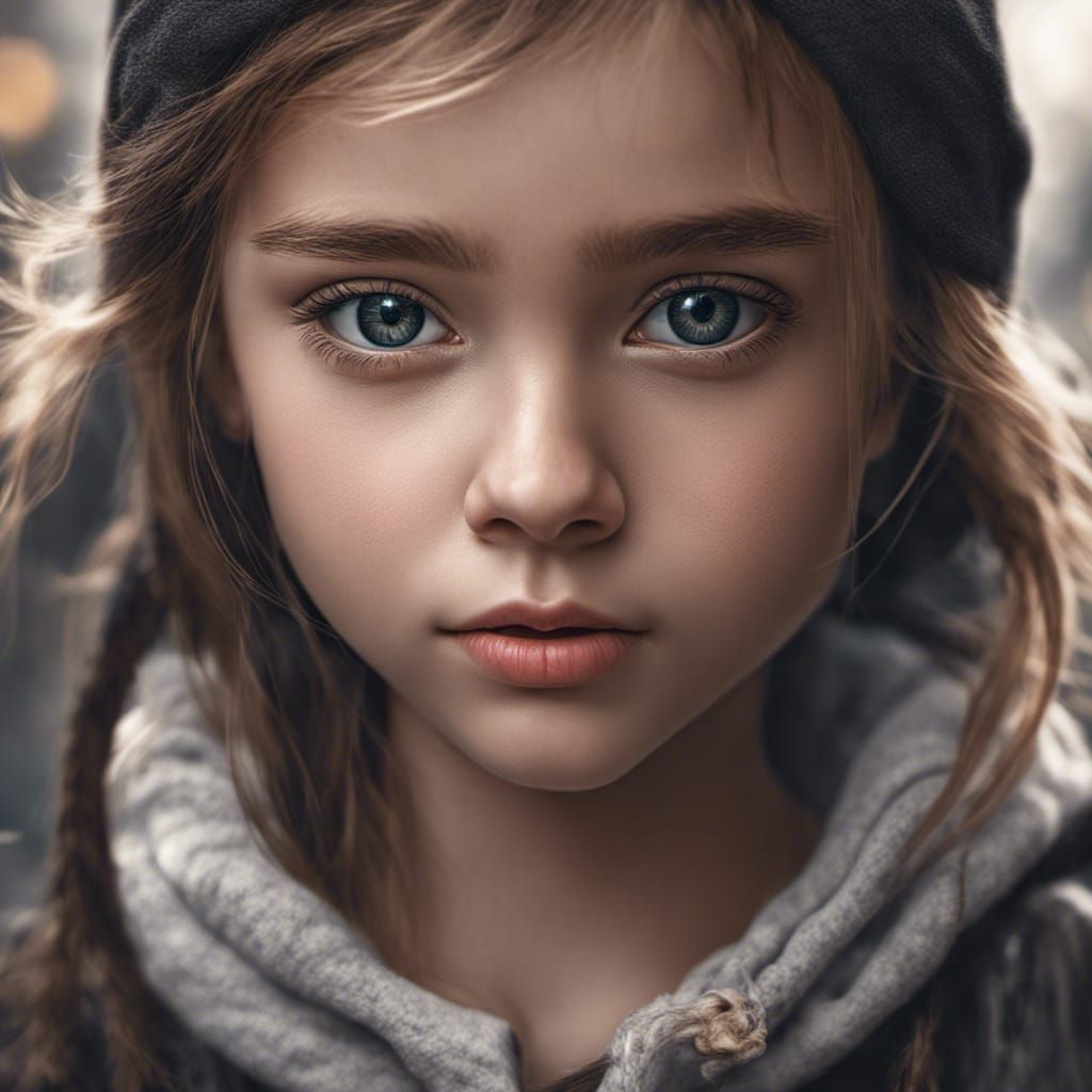 Hyperrealistic Portrait of a Beautiful Girl