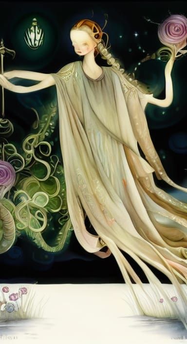 Whimsical Fortune Teller in Enchanted Forest