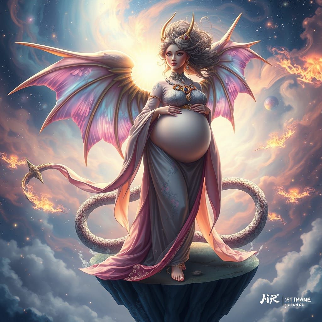 Celestial Goddess of Wonder in Studio Ghibli Style