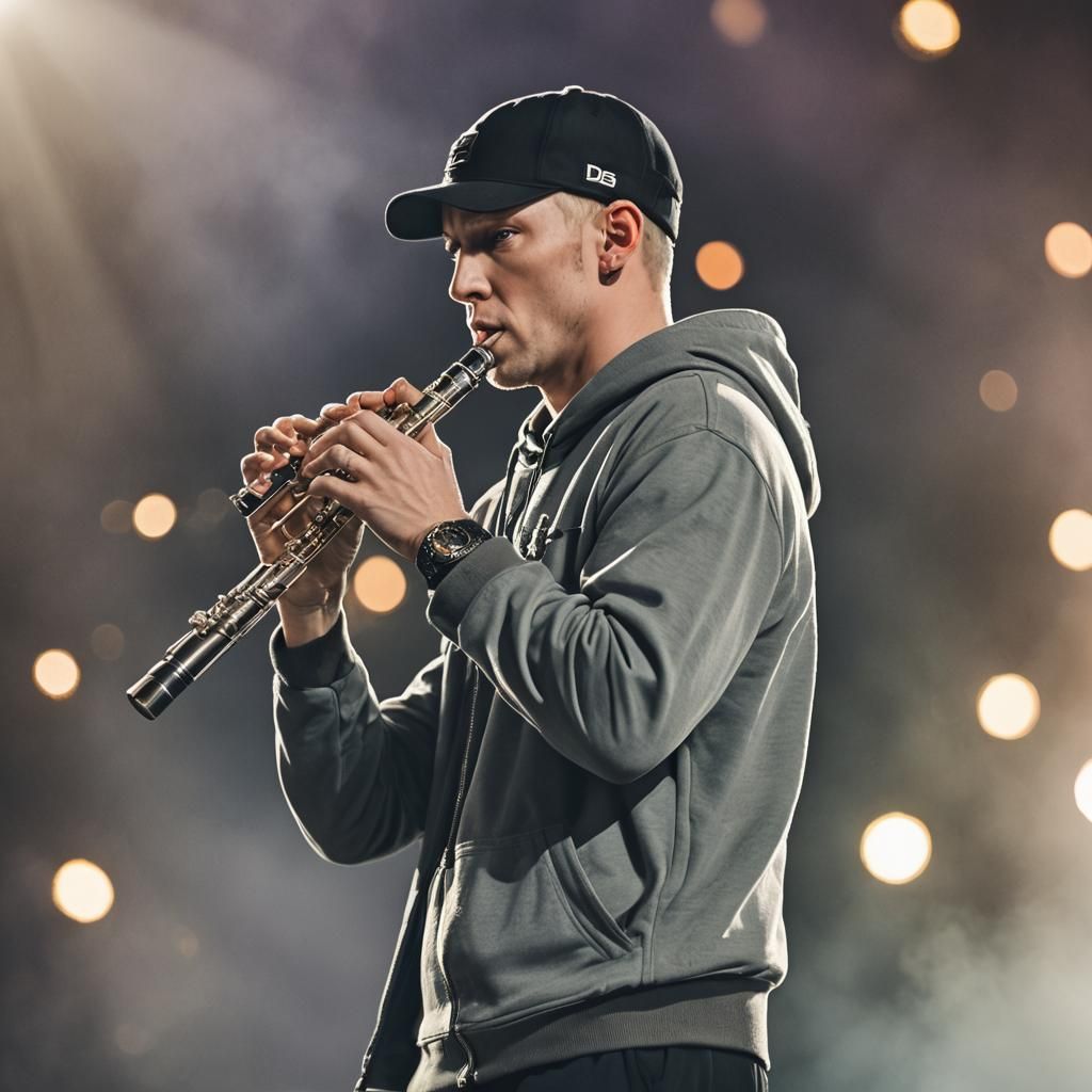 Eminem Plays the Flute: Professional Photography