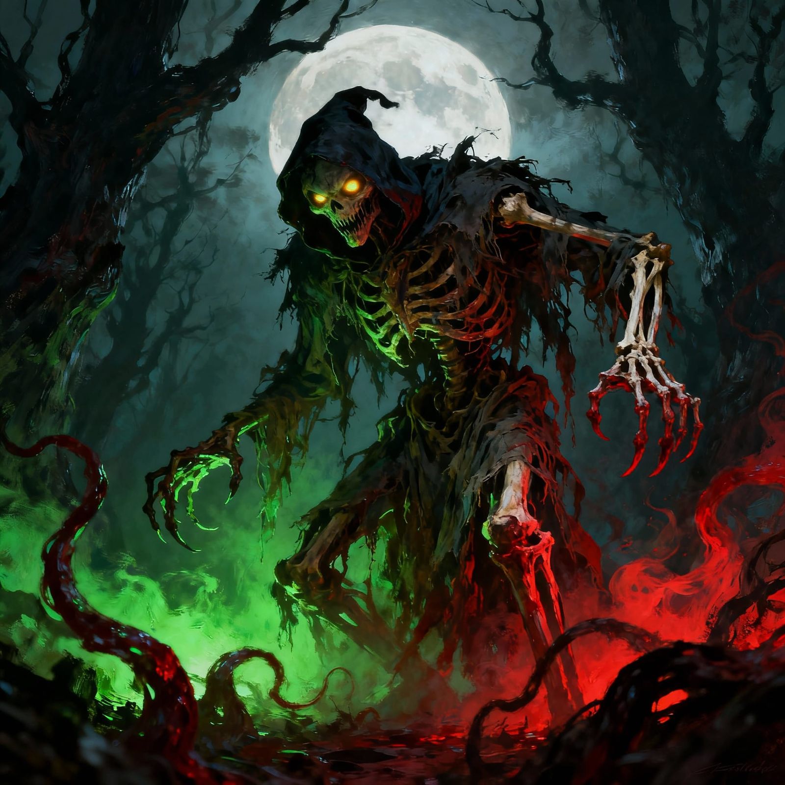 Terrifying Trick-Or-Treater in Gnarled Forest