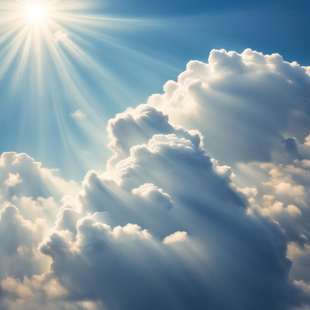 Woman-Shaped Cloud Bathed in Divine Sunlight