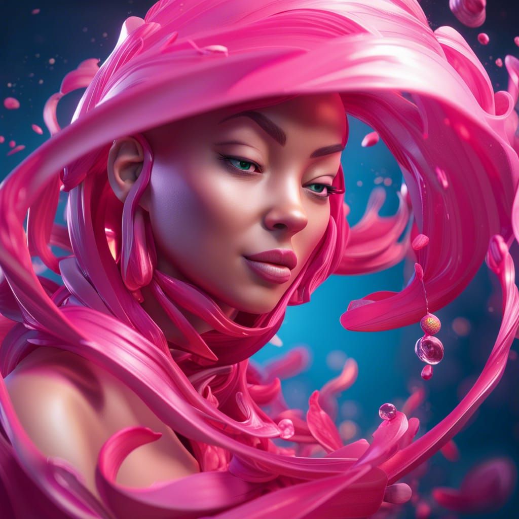 Beautiful Bald Woman in Pixar Style 3D Art