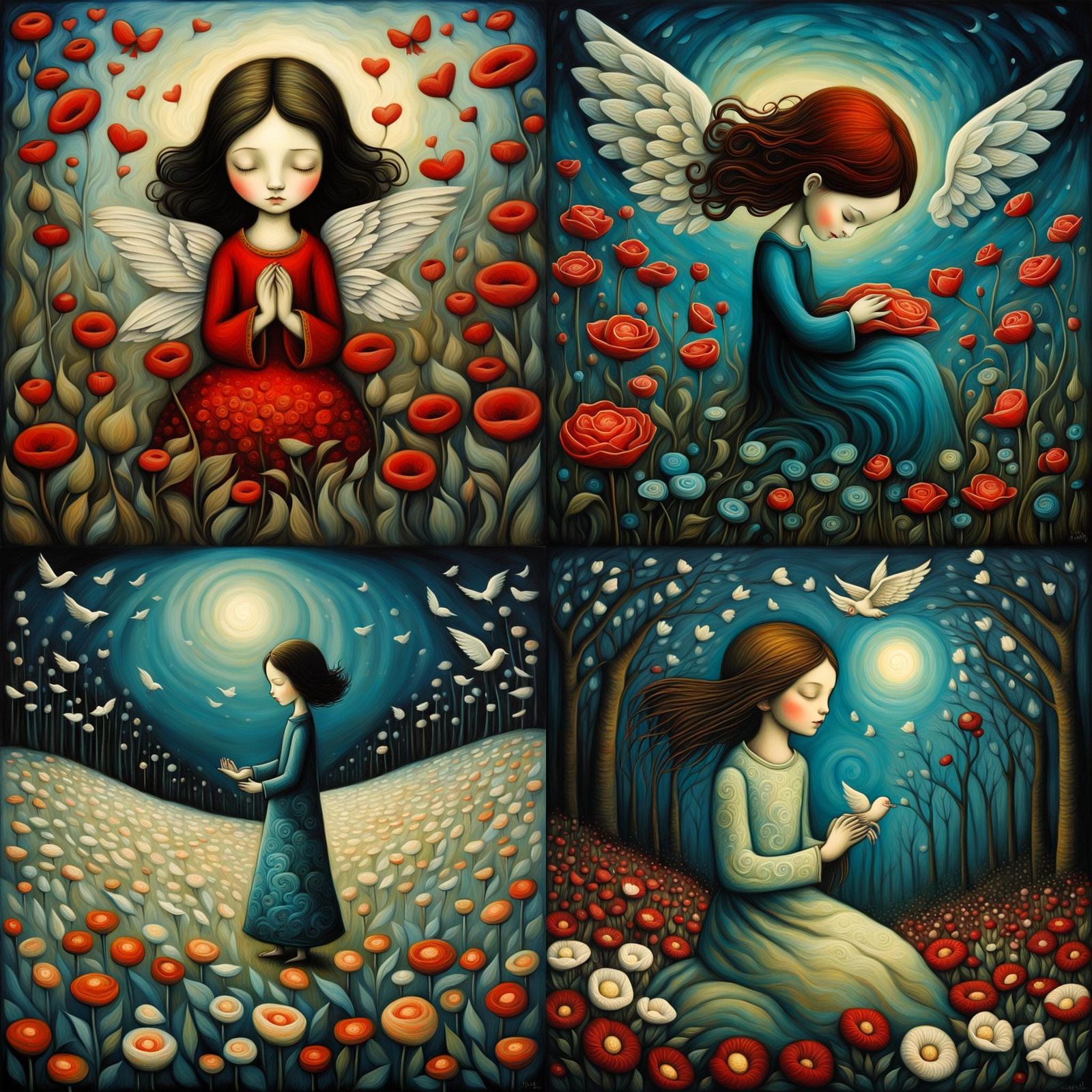 Dreamlike Storybook Illustration as Impasto Painting