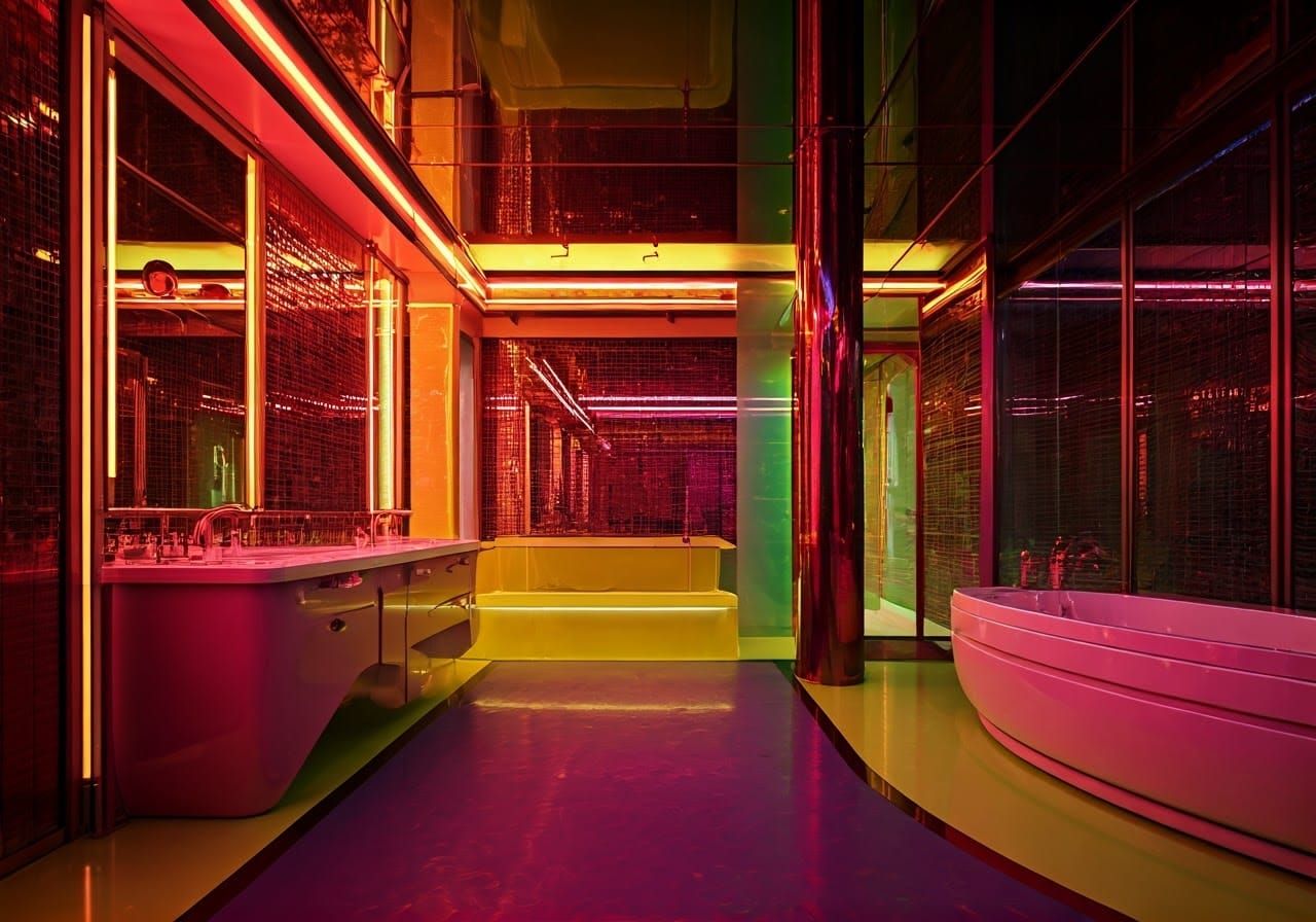 Futuristic Luxury Bathroom in Space-Age Aesthetic