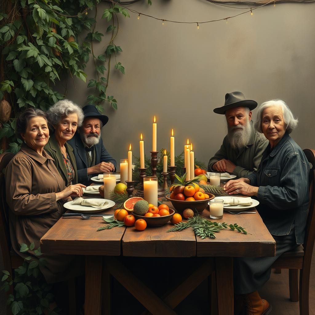 Eco-Warriors' Sustainable Holiday Gathering: Impressionistic...