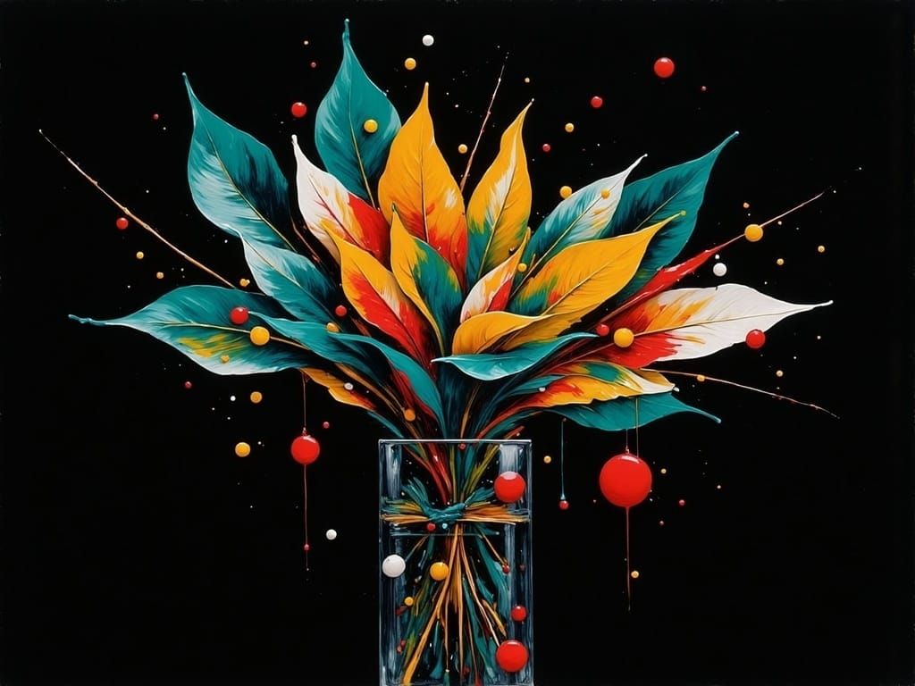 Abstract Christmas Cards in Impasto Style