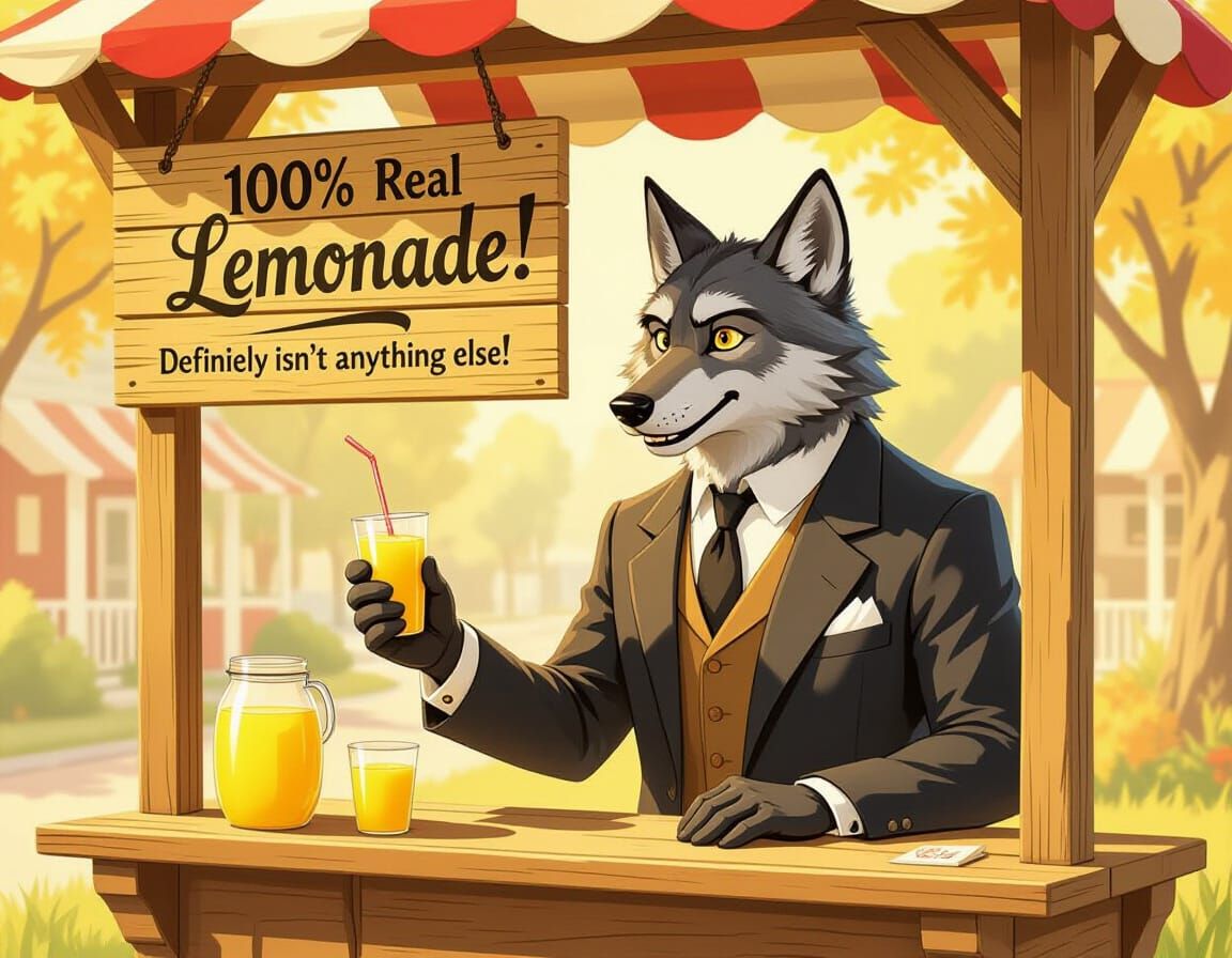 Big Bad Wolf's Lemonade Stand in Retro Style