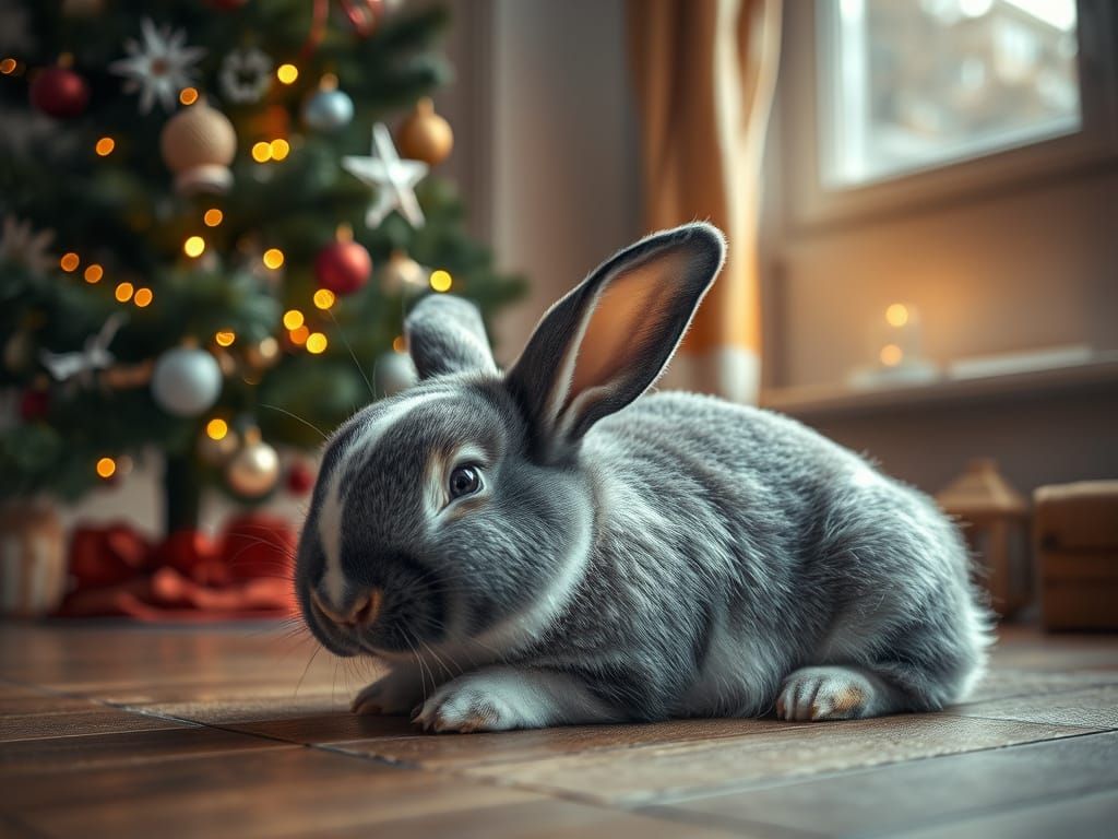 Rabbit's Dream: Christmas Tree Nap in 4K