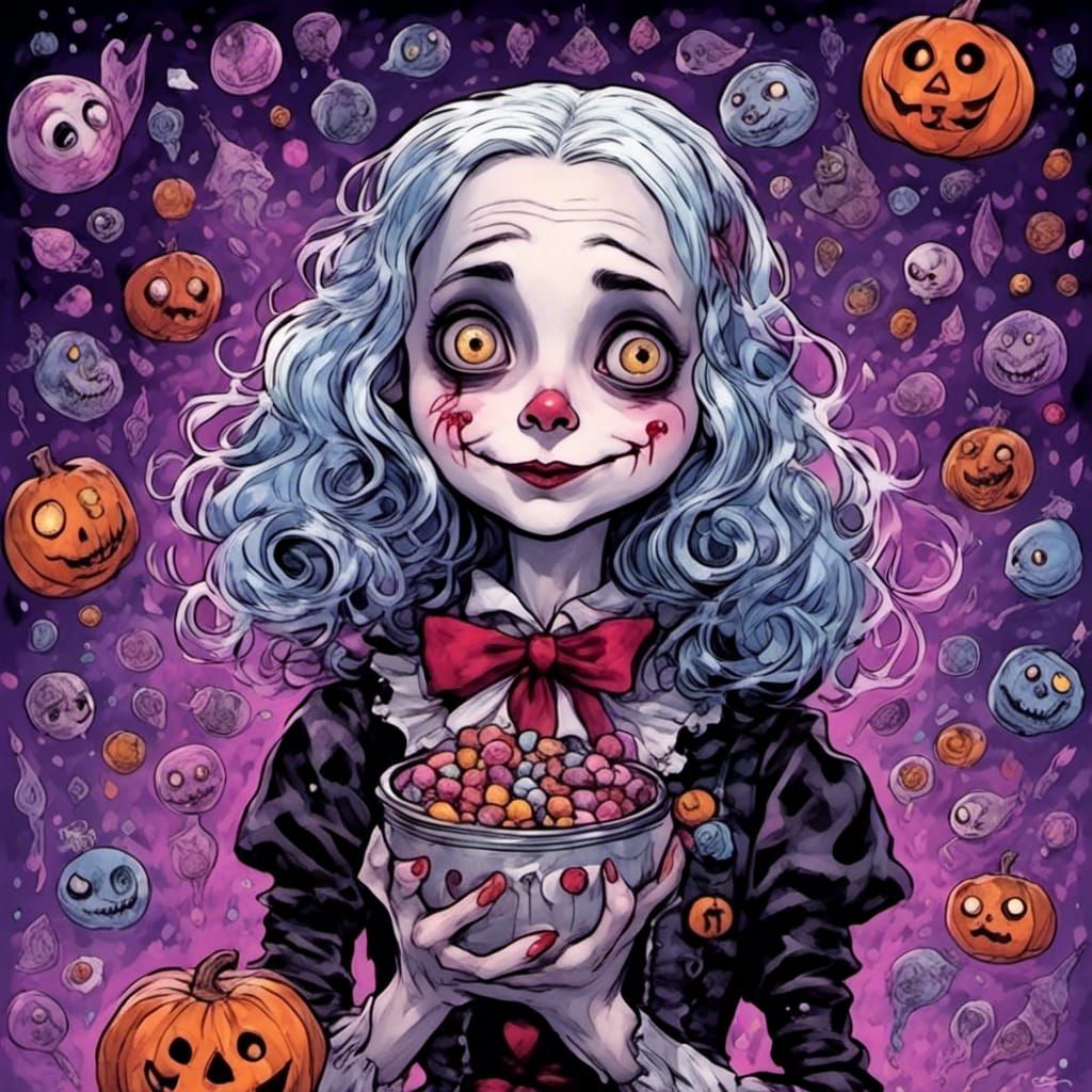 Creepy Cute Halloween Elf Throwing Candy