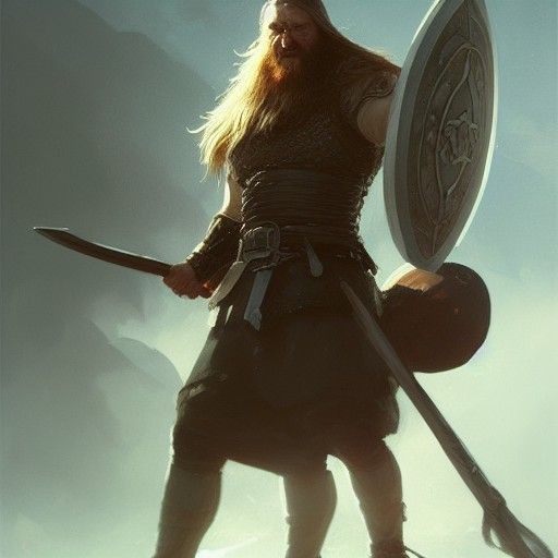 Viking Warrior Crushing Skull: Hyperdetailed Portrait