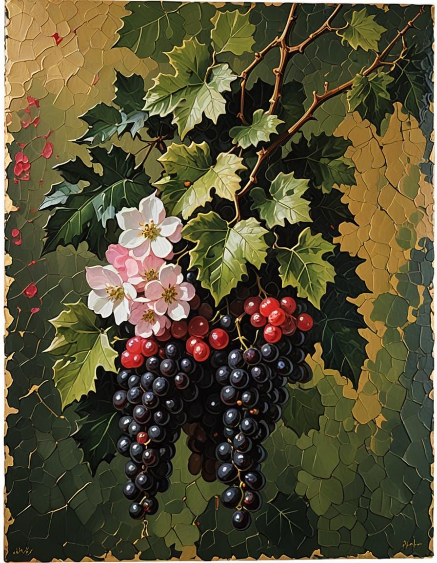 Lush Still Life in Impasto Painting Style