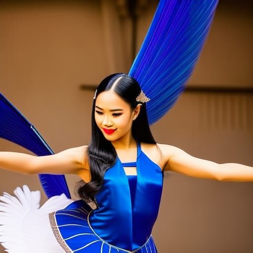 Vietnamese Dancer with Angel Wings: Professional Photo