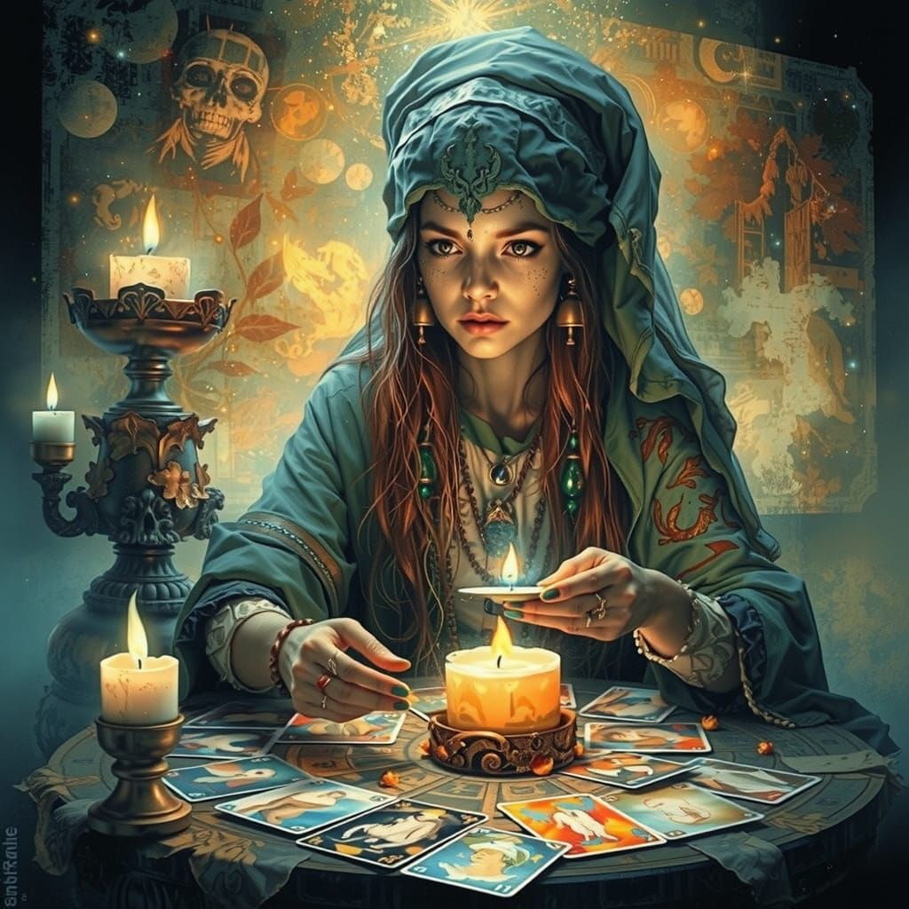Fortune Teller Reveals Fate as 3D Tarot Card