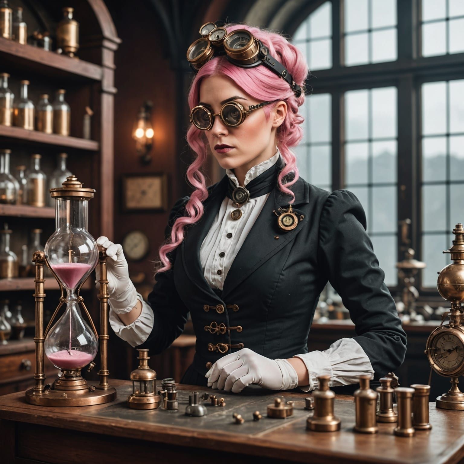 Pink-Haired Scientist's Steampunk Experiment in Victorian St...