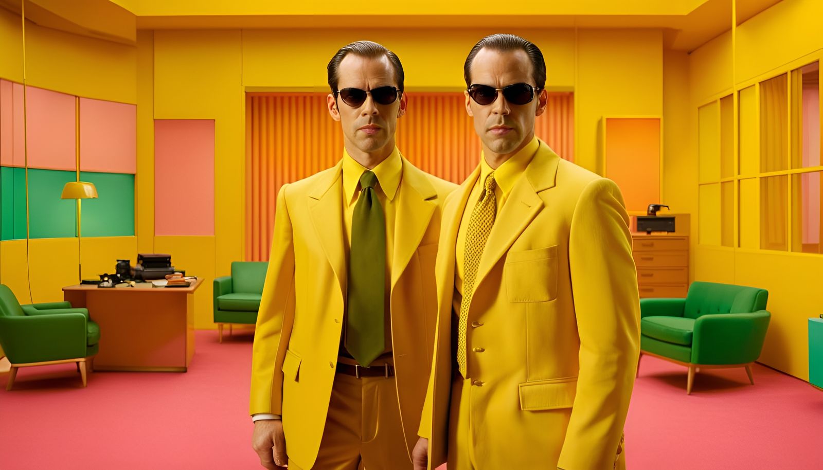 Matrix by Wes Anderson - Agent Smith & Agent Johnson