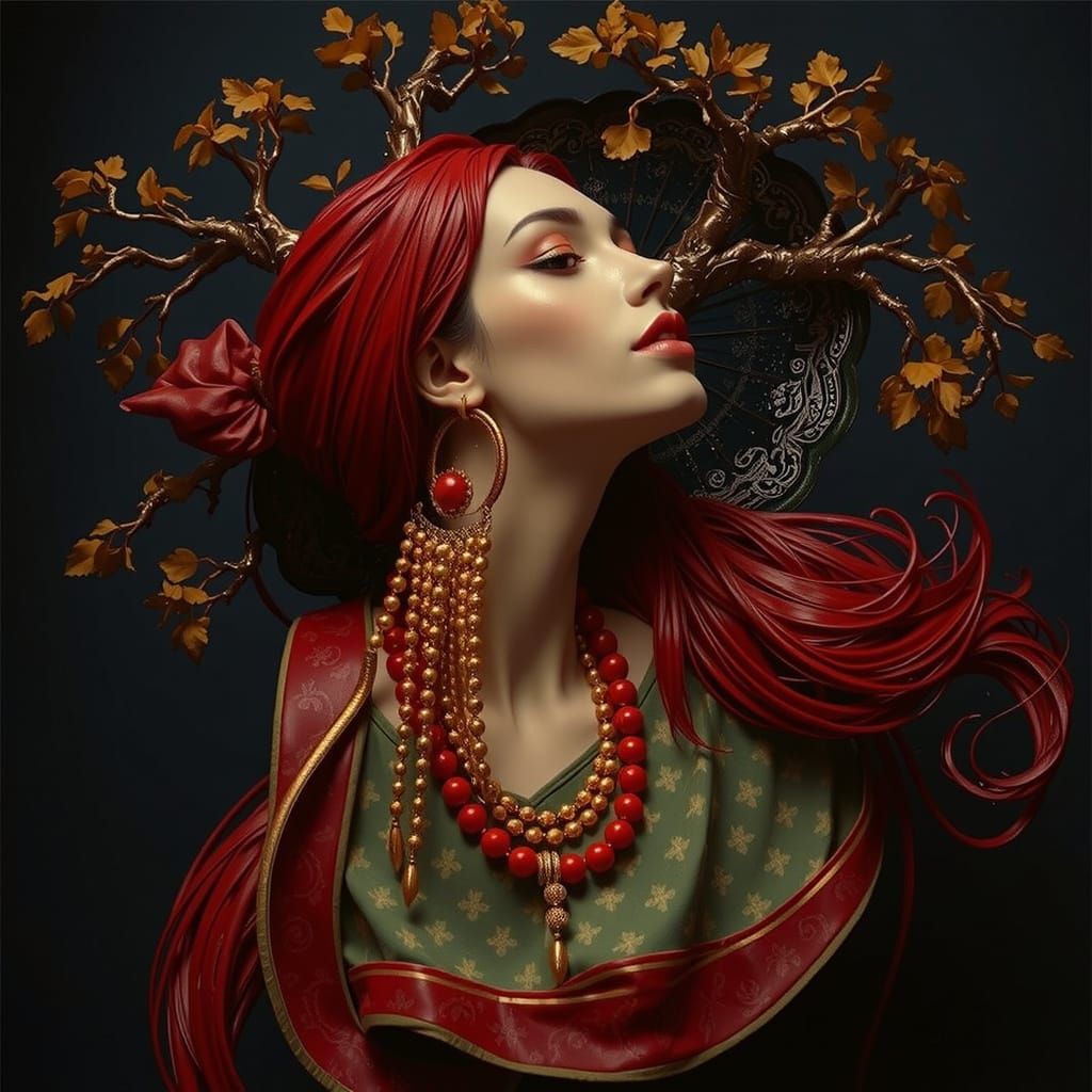 Hyperrealistic Pinball Machine with Botanic Accents