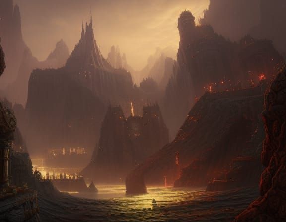 Fantastical Realm of Torture: Detailed Matte Painting