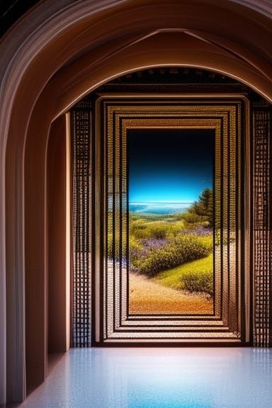 Bright Future Portal in Romantic Watercolor Style