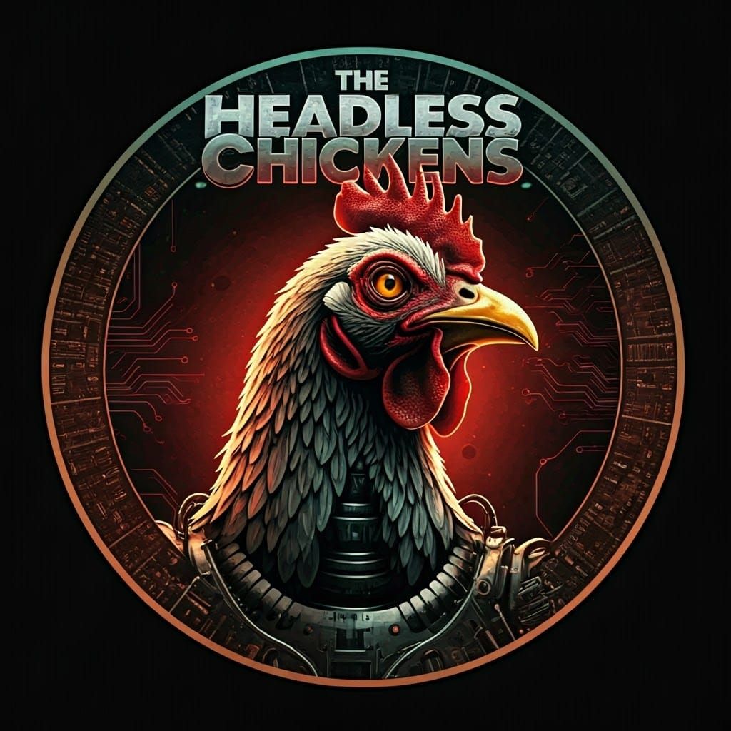 Headless Chicken Robot in Retro-Futuristic Style