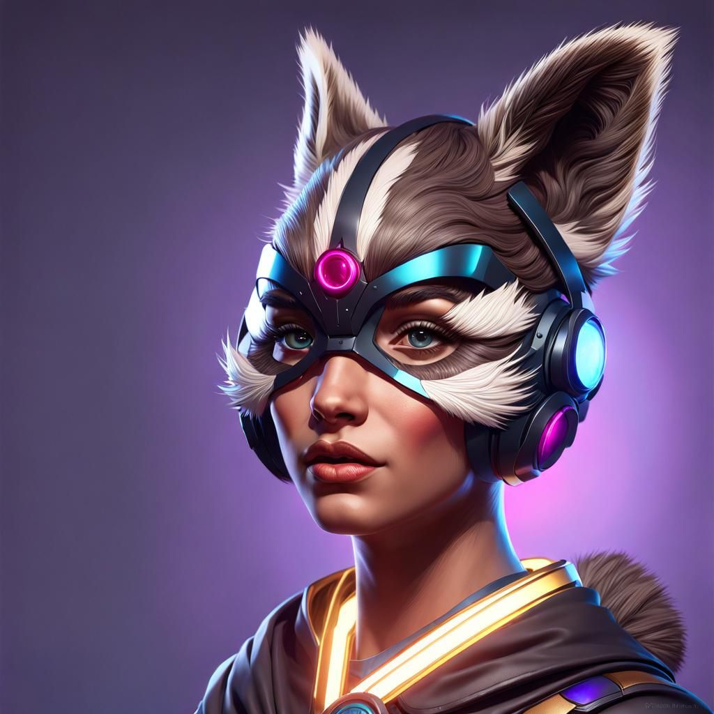 Hyperdetailed Humanoid Raccoon Portrait