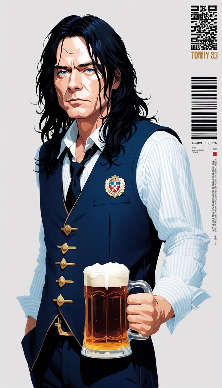 Bavarian Tommy Wiseau in Anime Style