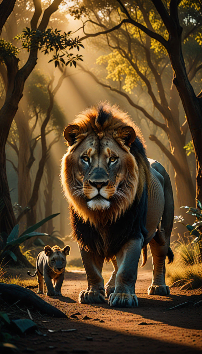 Majestic Lion-Rhino Hybrid, Epic Film Still