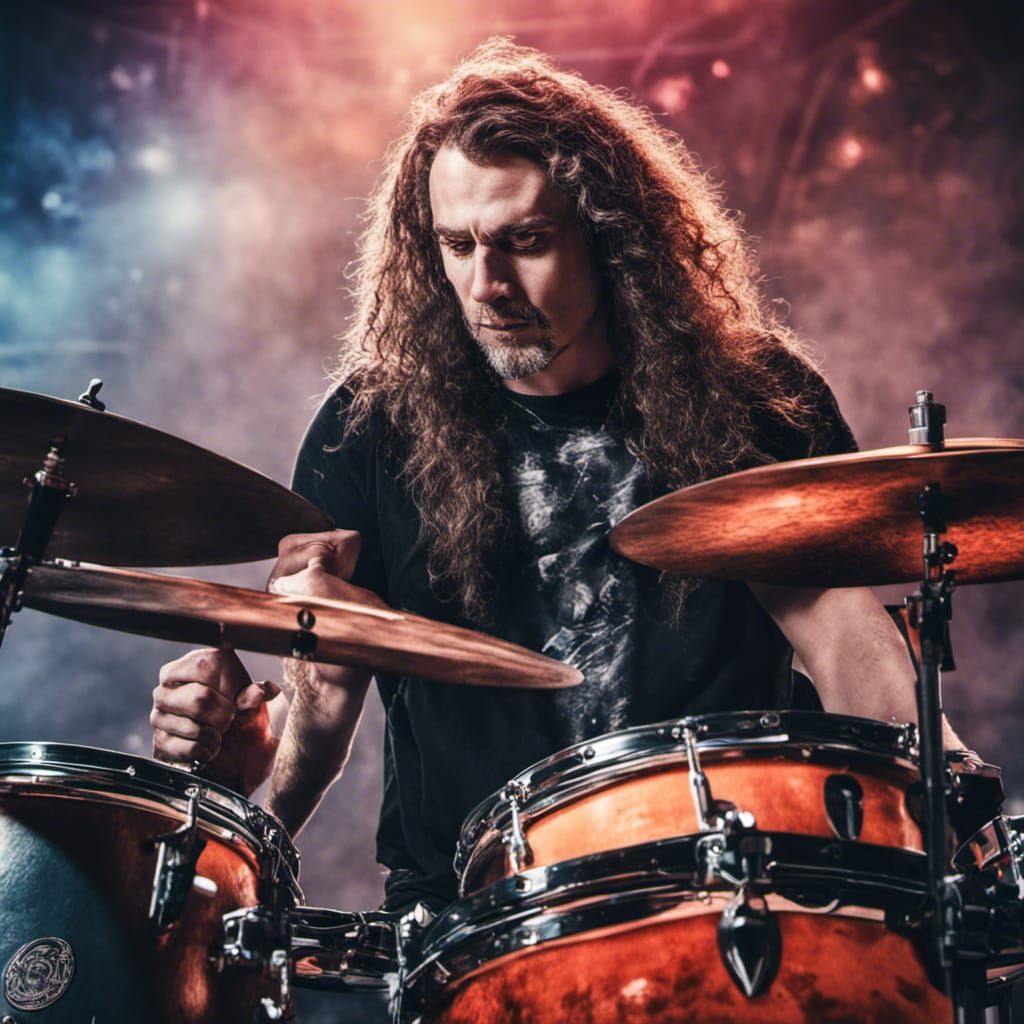 Rock Drummer Portrait in Concert Lighting