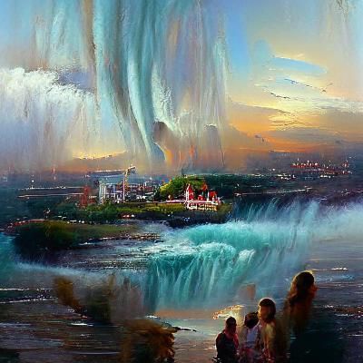 Niagara Falls: Oil Painting in Gurney Style