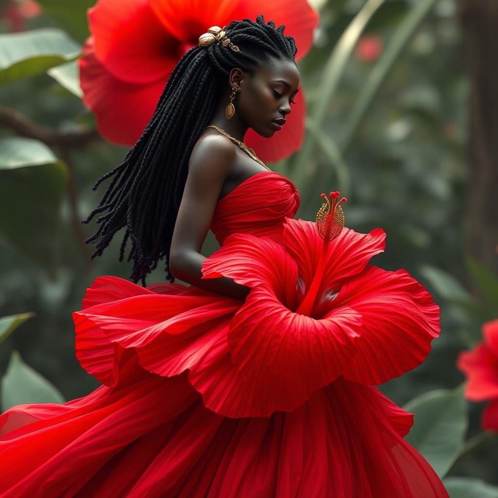 Regal African Goddess Blooms into a Tropical Hibiscus