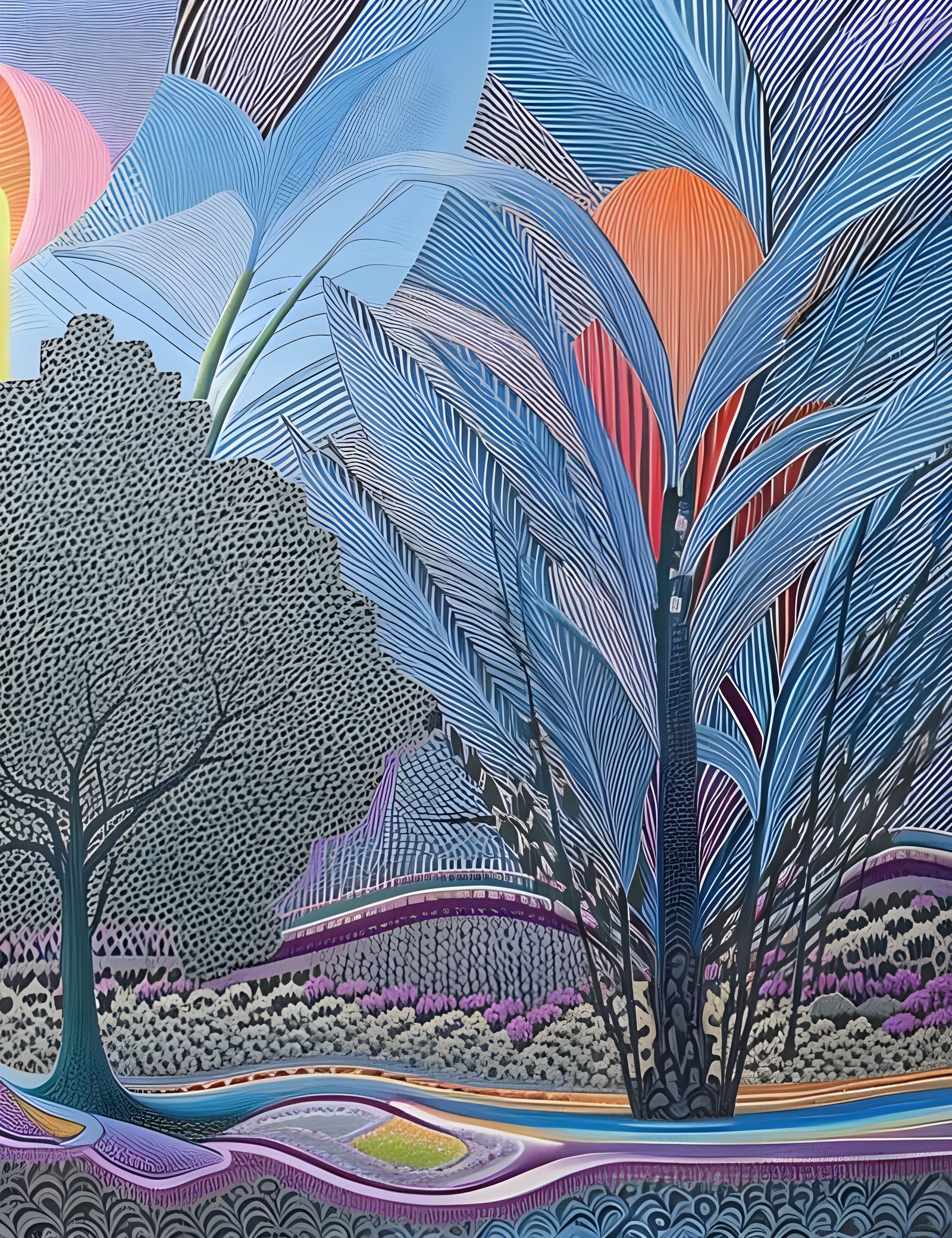 Detailed Jewel Tone Zentangle Drawing