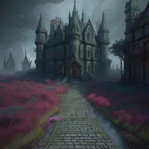 Surreal Manor House: Hyper Photorealistic 3D Render