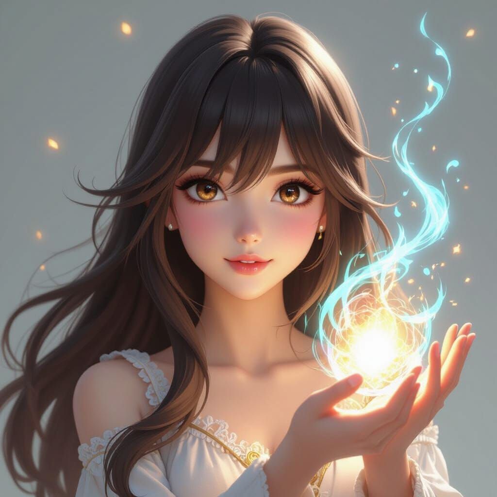 Ethereal Sorceress Conjuring Magical Energy