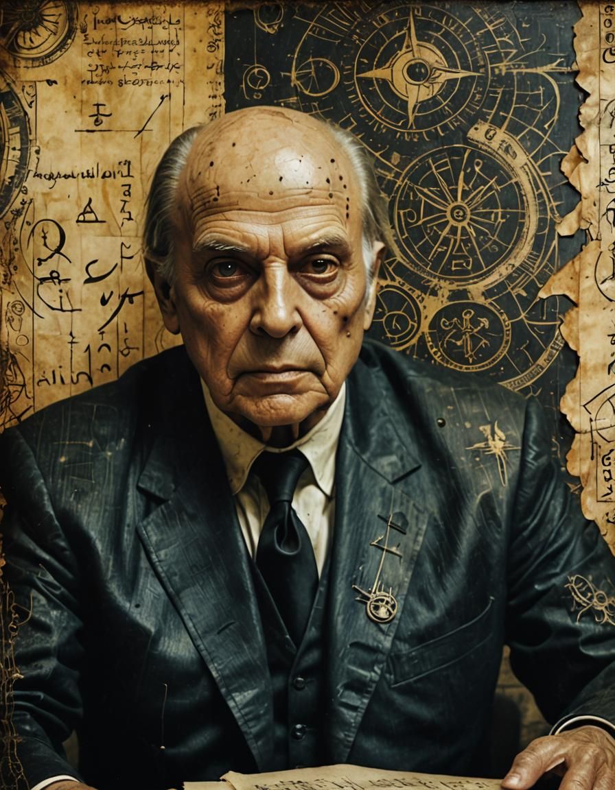 Distressed Vintage Paper with Occult Symbols