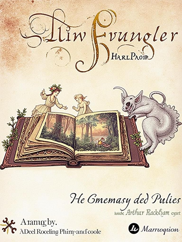 Mystical Forest Illustration in Antique Book