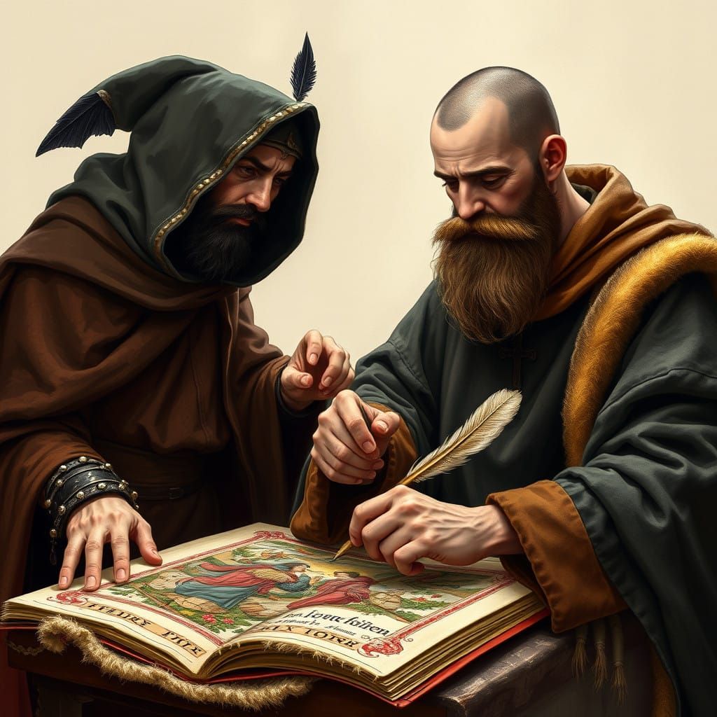Classic Darth Vader and Monk Create Medieval Christmas Art