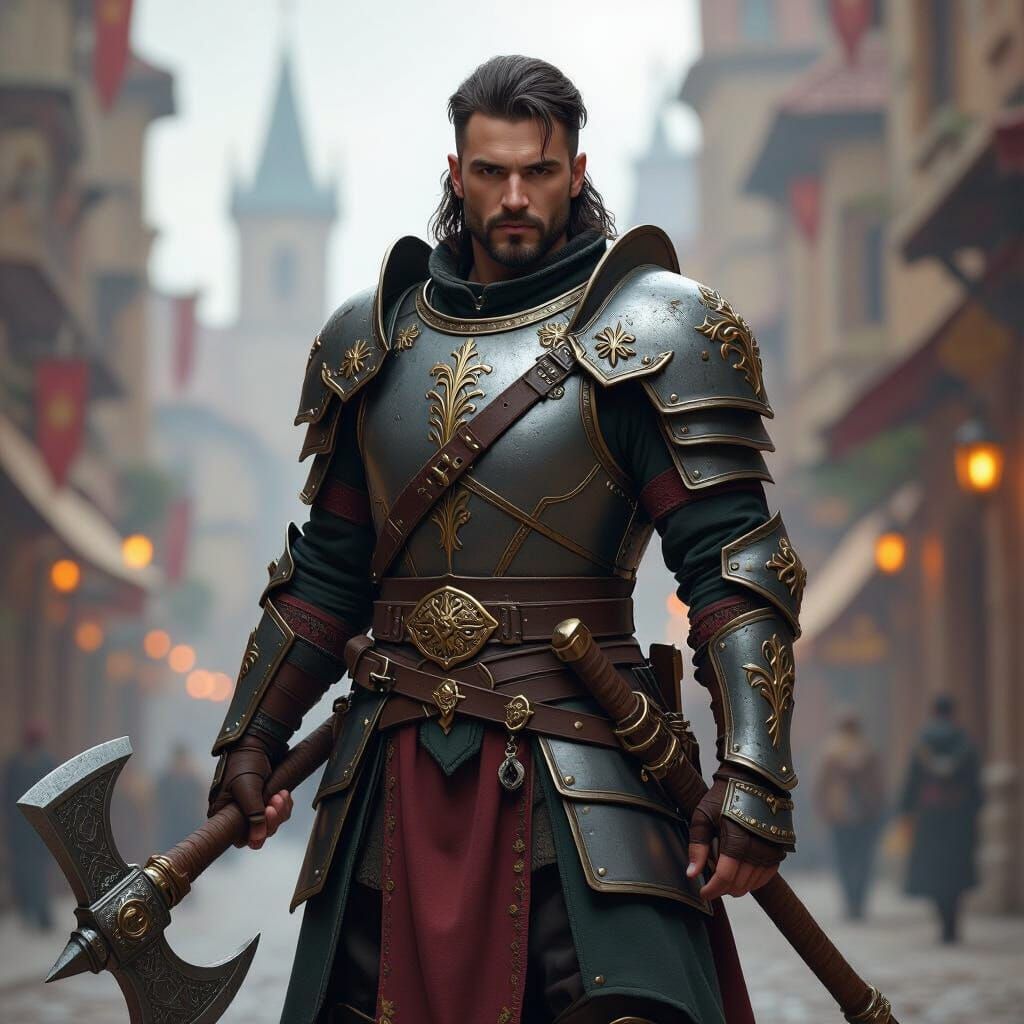 Devotion Paladin Squire with Battleaxe in Drakkenheim