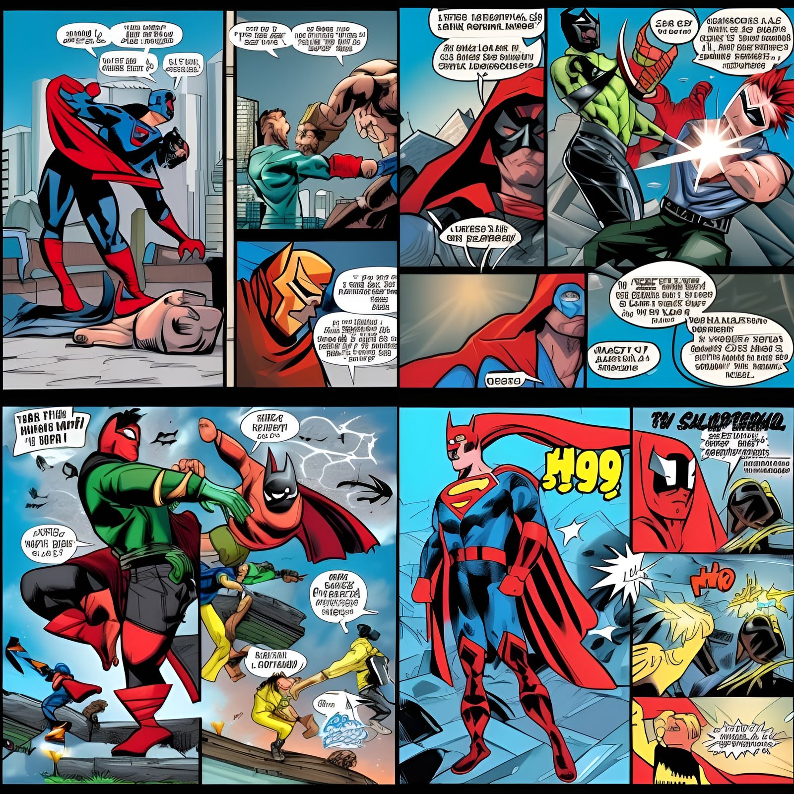 Superhero Victory: Supervillain Defeated in Comic Style