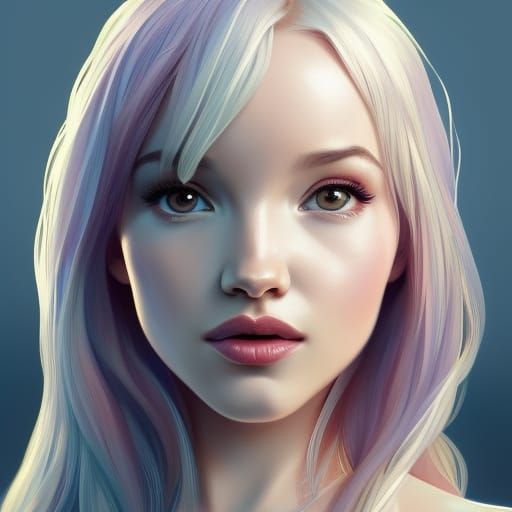 Dove Cameron Portrait in Art Nouveau Style